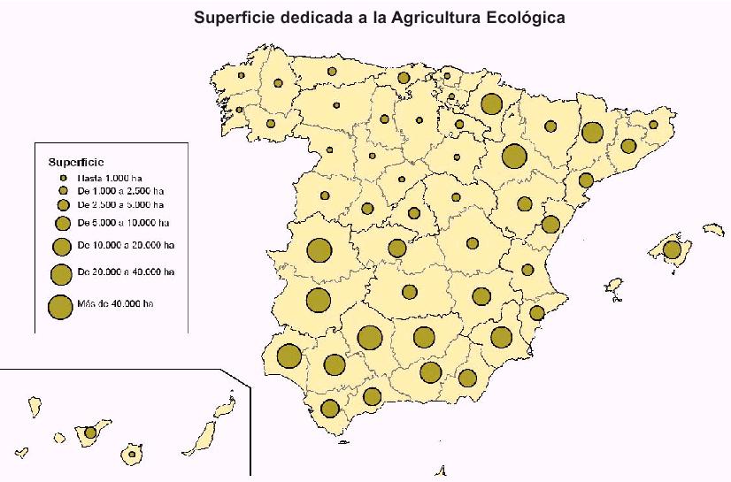 Superficie dedicada a la agricultura ecolgica