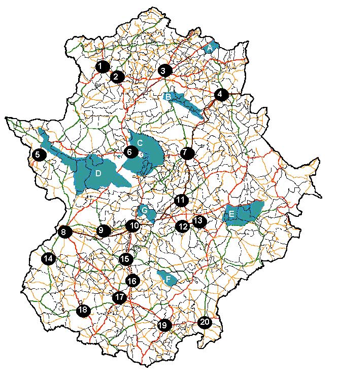 Mapa de Extremadura