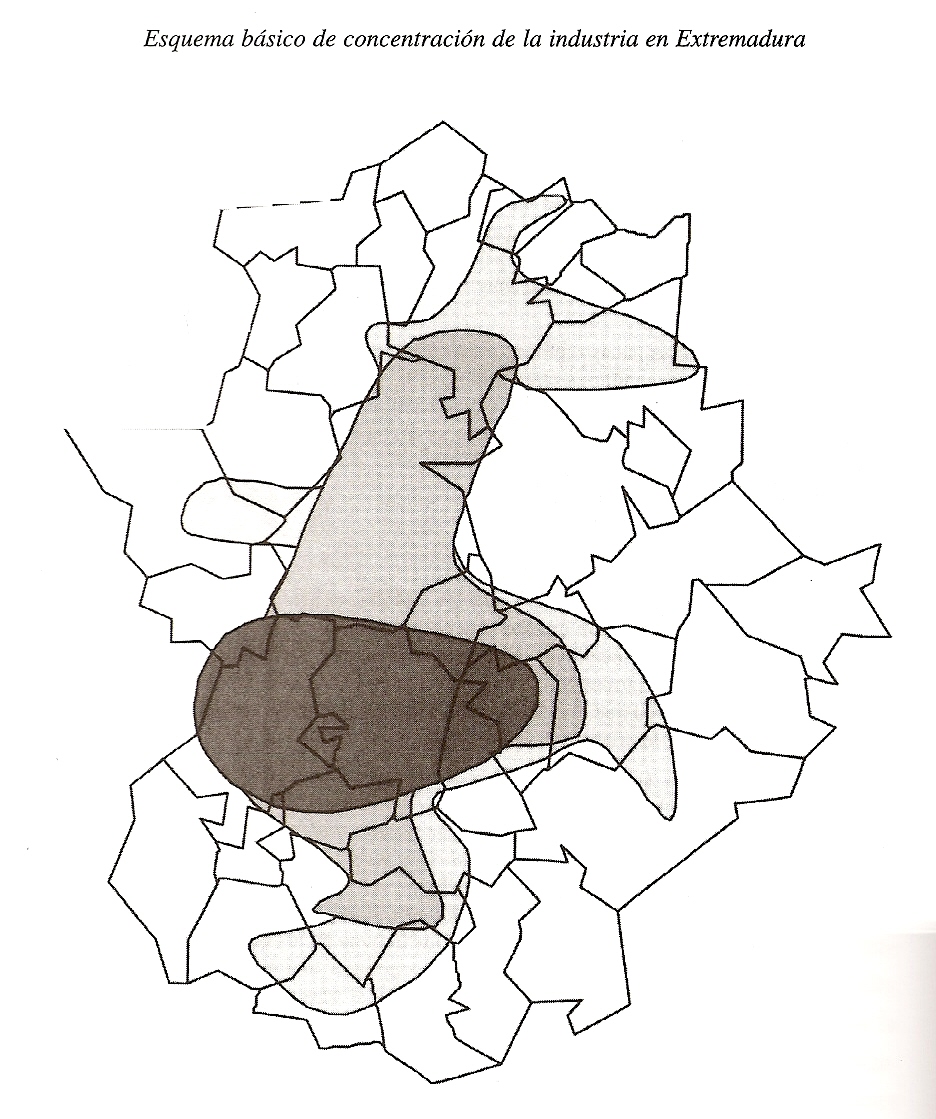 Mapa de concentracin industrial en Extremadura