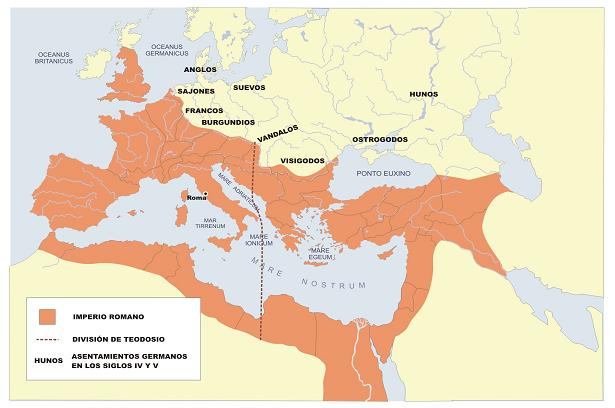 Distribucin de los pueblos brbaros antes de las invasiones